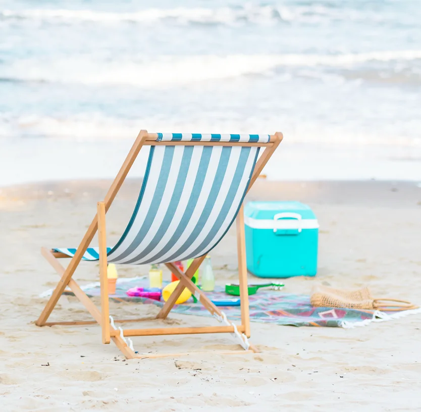 beach chair in sand