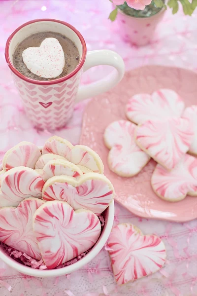 pink heart mug and large pink heart marshmallows