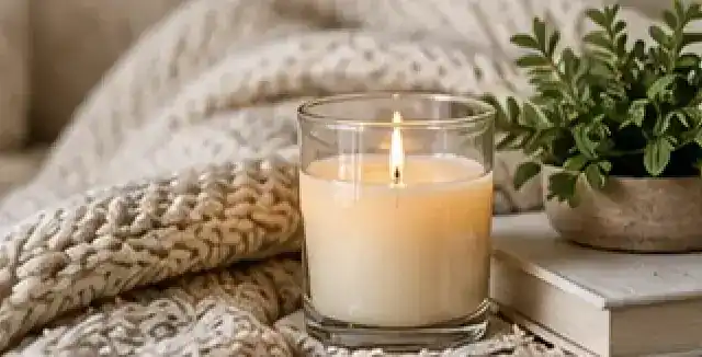 candle & blanket