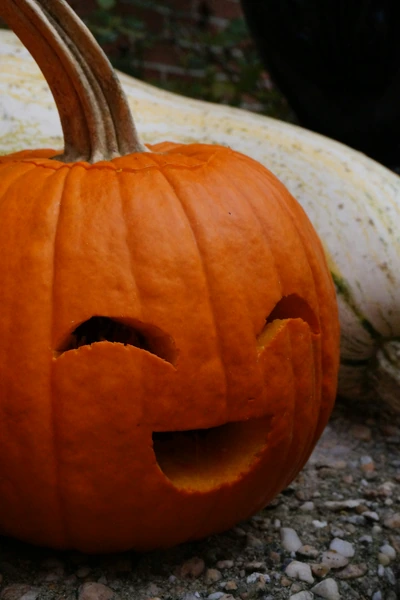 smiling carved pumpkin